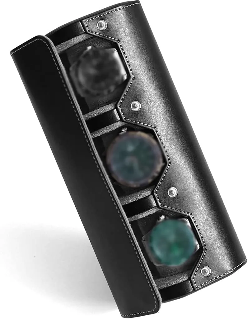 feet Watch Gift Box Mens Jewellery Box Portable Travel Carry Jewelry Box for Three Watches with dial Size up to 7cm, hunt Ideal for Long Trips Octopus 