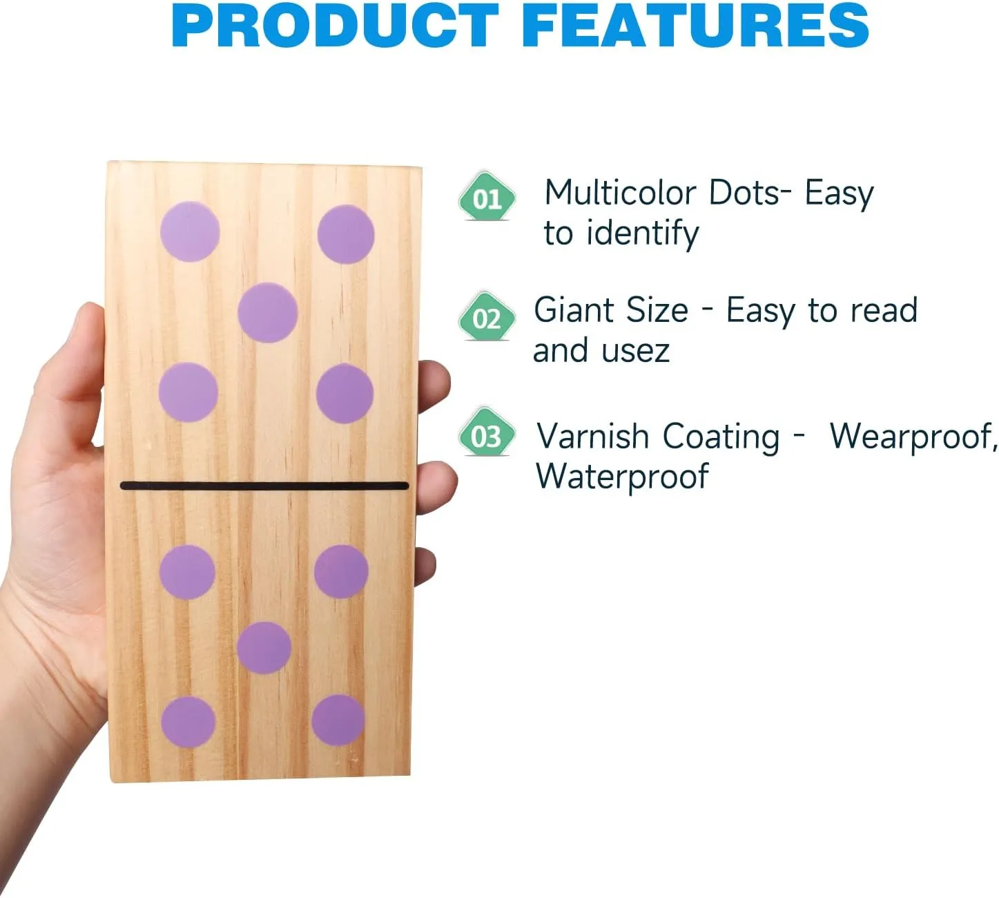 fen construction champion scrape Dominoes with Multi-Color Dots, 28 Piece 7" x 3.5" Dominoes Game Set with Storage Bag for Home, Yard GSE Games & Sports Expert Large Wooden 