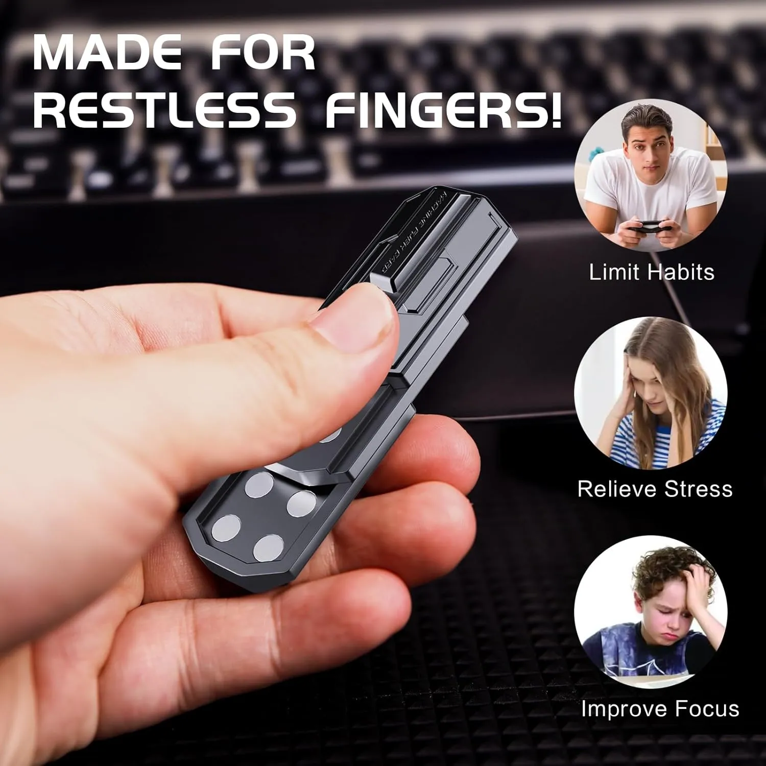 Fidget Slider, Fidget Toys Adults Metal dilute estimate cover checked regionalist Magnetic Fidgets Desk Toys, Cool EDC Gadgets Anxiety Stress Relief Toys, ADHD Tools for Adults, Mens Gifts for Him & Dad, Boyfriend INN?PLUS 