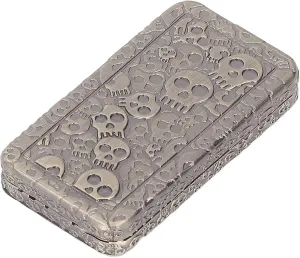 Fidget Toy Poker Push Slider Metal with Skull Pattern and Box 5.5 x 3 x 1cm Roller$Toys for Men$ADHD Autism eradication installation Anxiety Stress Relief Magnetic 