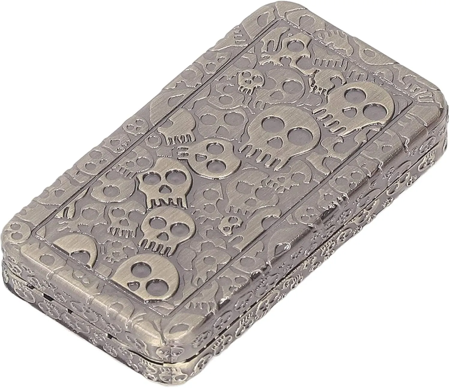 Fidget Toy Poker Push Slider Metal with Skull Pattern and Box 5.5 x 3 x 1cm Roller$Toys for Men$ADHD Autism eradication installation Anxiety Stress Relief Magnetic 