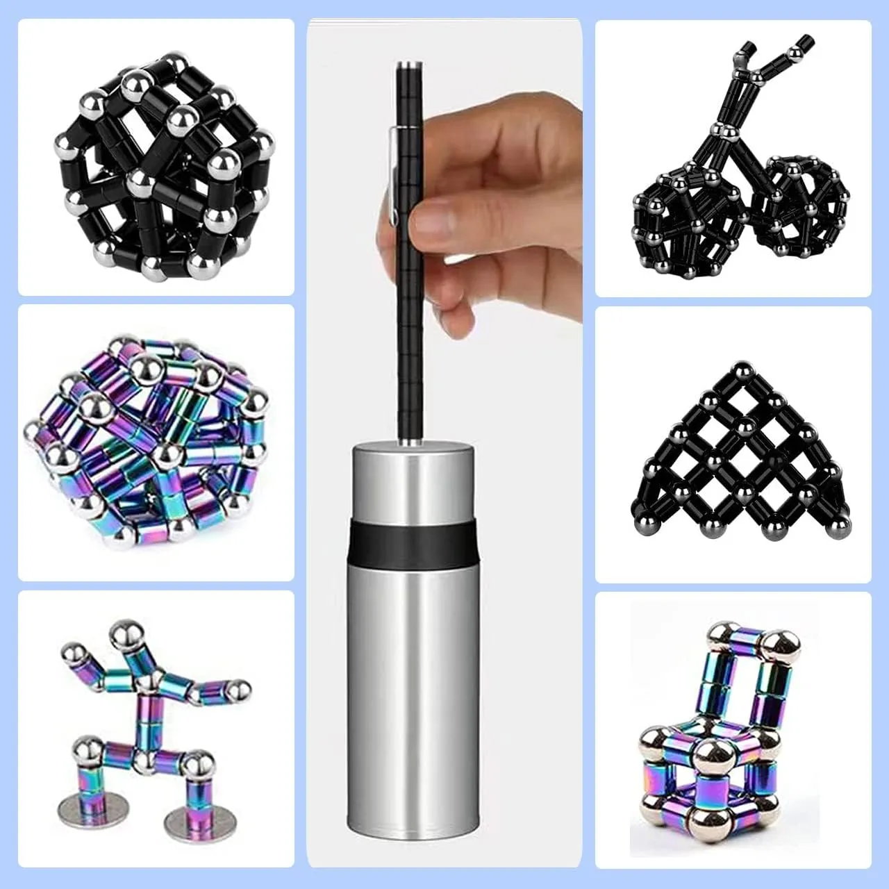 Fidget Toy Relieve Pressure Novel Toy Gift for Kids or Friends! (Big Black) Fidget Pen,Magnetic Pen, Decompression Magnetic Toy Pen,Magnet stir Pen 