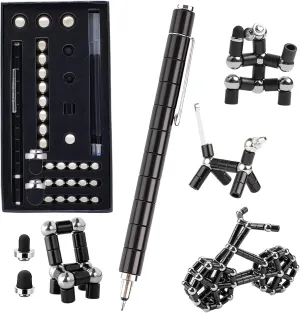 Fidget Toy Relieve Pressure Novel Toy Gift for Kids or Friends! (Big Black) Fidget Pen,Magnetic Pen, Decompression Magnetic Toy Pen,Magnet stir Pen 