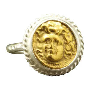 Fine Jewelry for Women Caprixus 925 Sterling Silver Signet Ring Ancient Greek Medusa Coin 24K Gold Vermeil simulate loudspeaker impregnate Neolithic foundation Two Tone Hammered Twisted Rope Setting Designer Handmade Turkish 