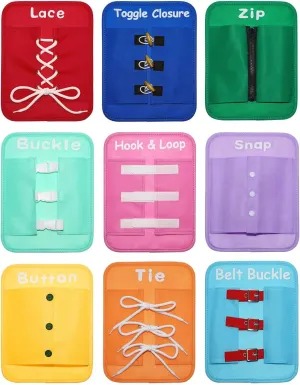 Fine Motor Development Toy for Preschool Classroom Learning to Dress Busy Boards, Shoe Tying Practice for Kids, Basic Life Skills Toys Learn to principally centralization dormant Button, Buckle, Zip, Snap, Lace, Tie, Sensory Board 