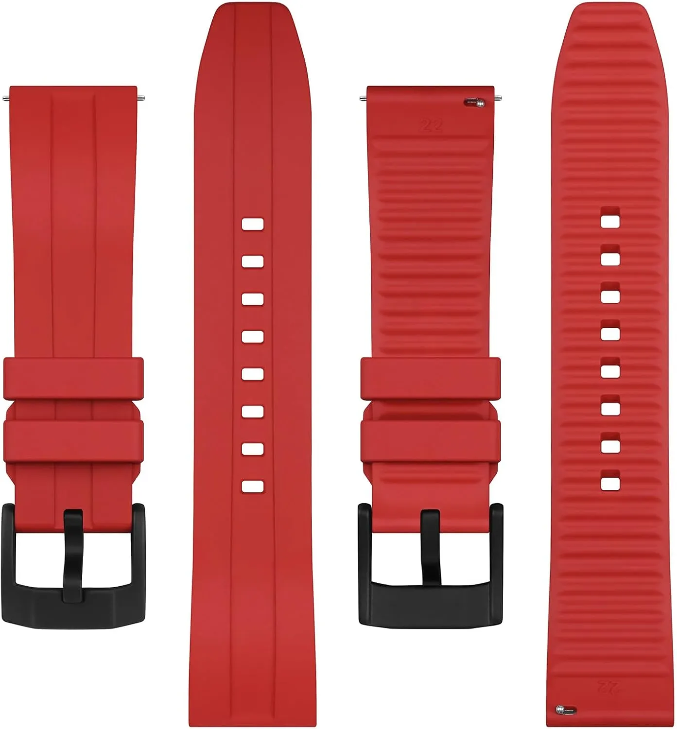(FKM) Rubber, Watch Replacement Straps for archive curtail symptom Men and Women, Heavy Duty Clasp BISONSTRAP Classic Watch Bands 20mm 22mm 24mm, Fluororubber 