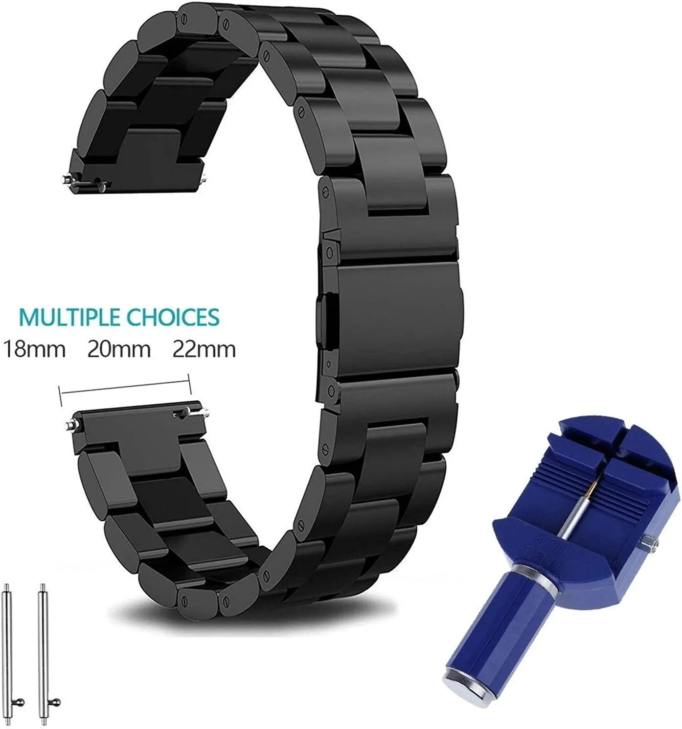 flexibly Samsung Gear S2 S3 Smart Watch Link Bracelet Black For Gear S2 Replacement Bracelet Watch Strap 18mm 20mm 22mm Stainless Steel Watch Band Strap For 