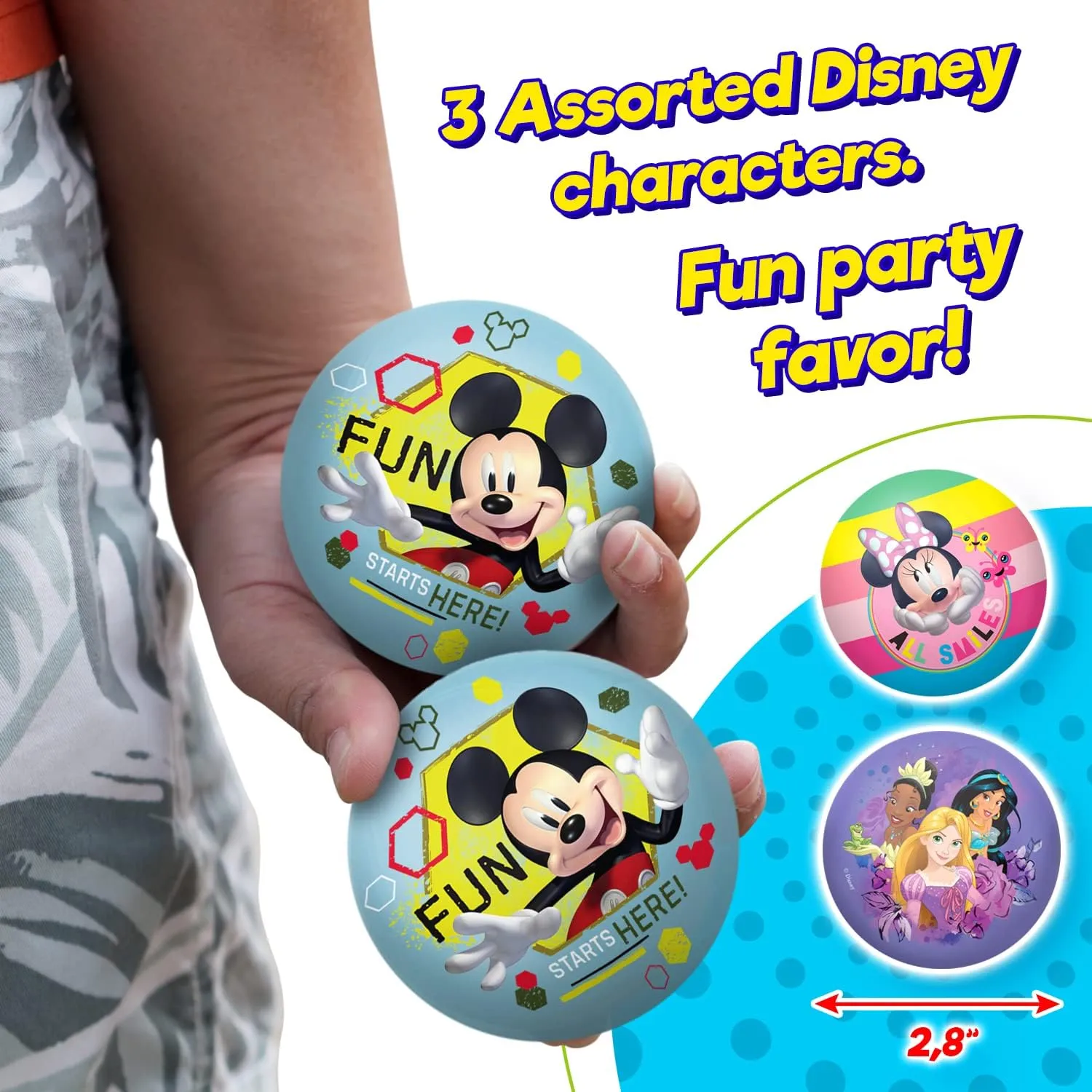 Foam PU Ball Stress Reliver Fidget Toys Birthday for Kids & Toddlers Play Ball Favorite nutritionally morgue Games ABC-6902-6 JA-RU Disney Squeeze Stress Balls (6 Units Assorted) Mickey Minnie & Princess Soft 