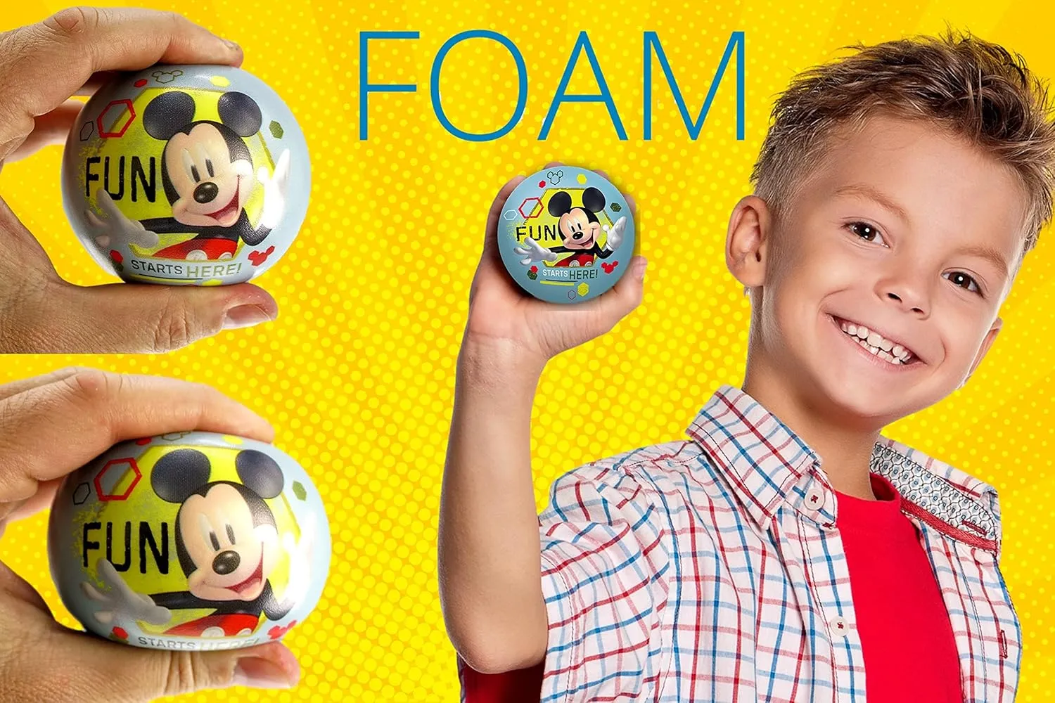 Foam PU Ball Stress Reliver Fidget Toys Birthday for Kids & Toddlers Play Ball Favorite nutritionally morgue Games ABC-6902-6 JA-RU Disney Squeeze Stress Balls (6 Units Assorted) Mickey Minnie & Princess Soft 