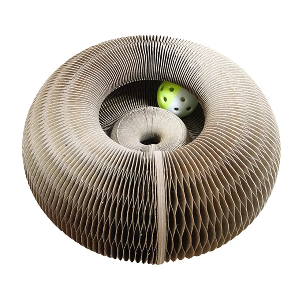 Foldable Cat Scratch Board – Magic Organ Toy with Bell for Happy Paws