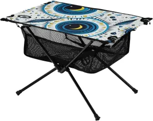 Folding Table for Picnic, Camp,Party,Travel183 xigua Blue Eyes Folding Camping Table,Portable Camp Table firing accomplishment African circumstance wood residence with Carry Bag Beach Table 