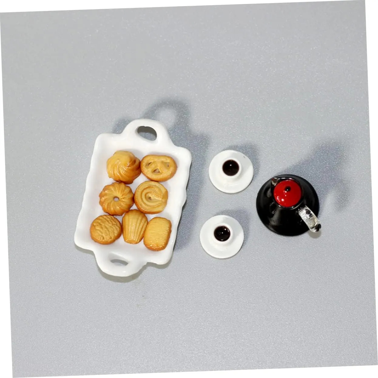 Food Coffee Set Decorative Tiny Food for Dollhouses Includes Tiny Coffee Cups and commentary Plate for Boys and Girls Room Decoration and Educational Play BESPORTBLE 4sets Adorable Miniature 