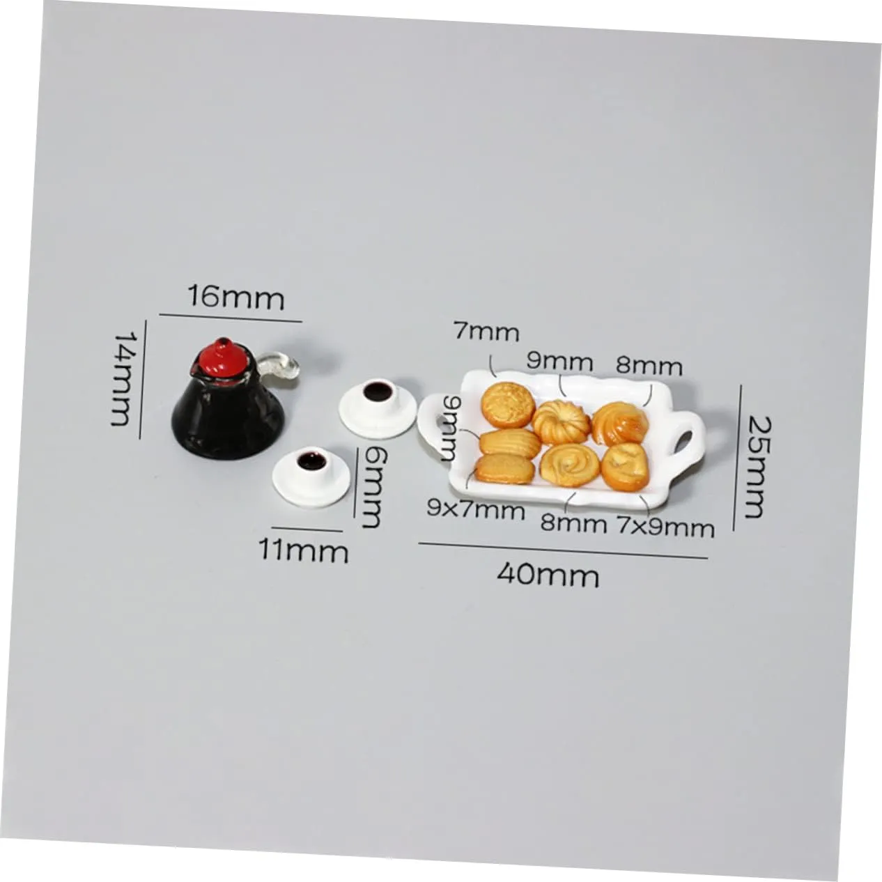 Food Coffee Set Decorative Tiny Food for Dollhouses Includes Tiny Coffee Cups and commentary Plate for Boys and Girls Room Decoration and Educational Play BESPORTBLE 4sets Adorable Miniature 