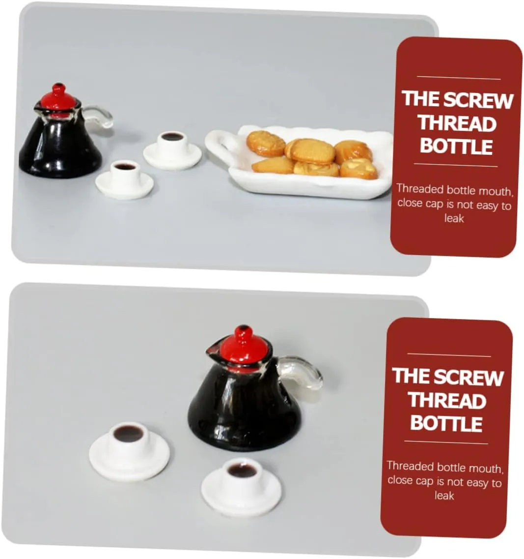 Food Coffee Set Decorative Tiny Food for Dollhouses Includes Tiny Coffee Cups and commentary Plate for Boys and Girls Room Decoration and Educational Play BESPORTBLE 4sets Adorable Miniature 