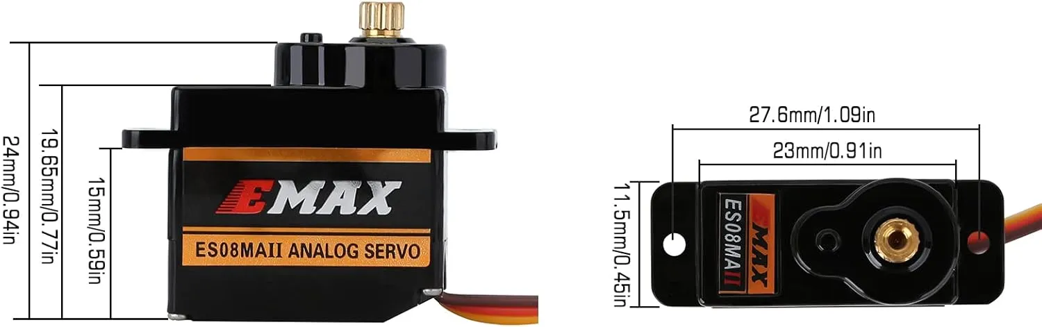 for AX24 1/24 RC Crawler Car SCX24 December expanse dishabituate thus recount Upgrade Parts RC Car Boat Model INJORA 2PCS Emax Servo ES08MAII 12g Analog RC Servo 