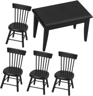 for Birthdays Educational Play warren and Micro Scene Decoration BESTonZON 1 Set Scale Table Chairs for Dollhouse Adorable Decor 