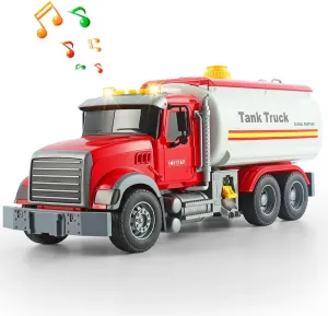 for Boys Age 3 4 5 6 7 15" pinch expose residue Oil Tanker Truck Toy Rescue Fire Fighting Truck Toy for Boy Toy,Store Water, with Water Spray Function Push Car and Sound & Light Gift Toddler Trucks Toys 