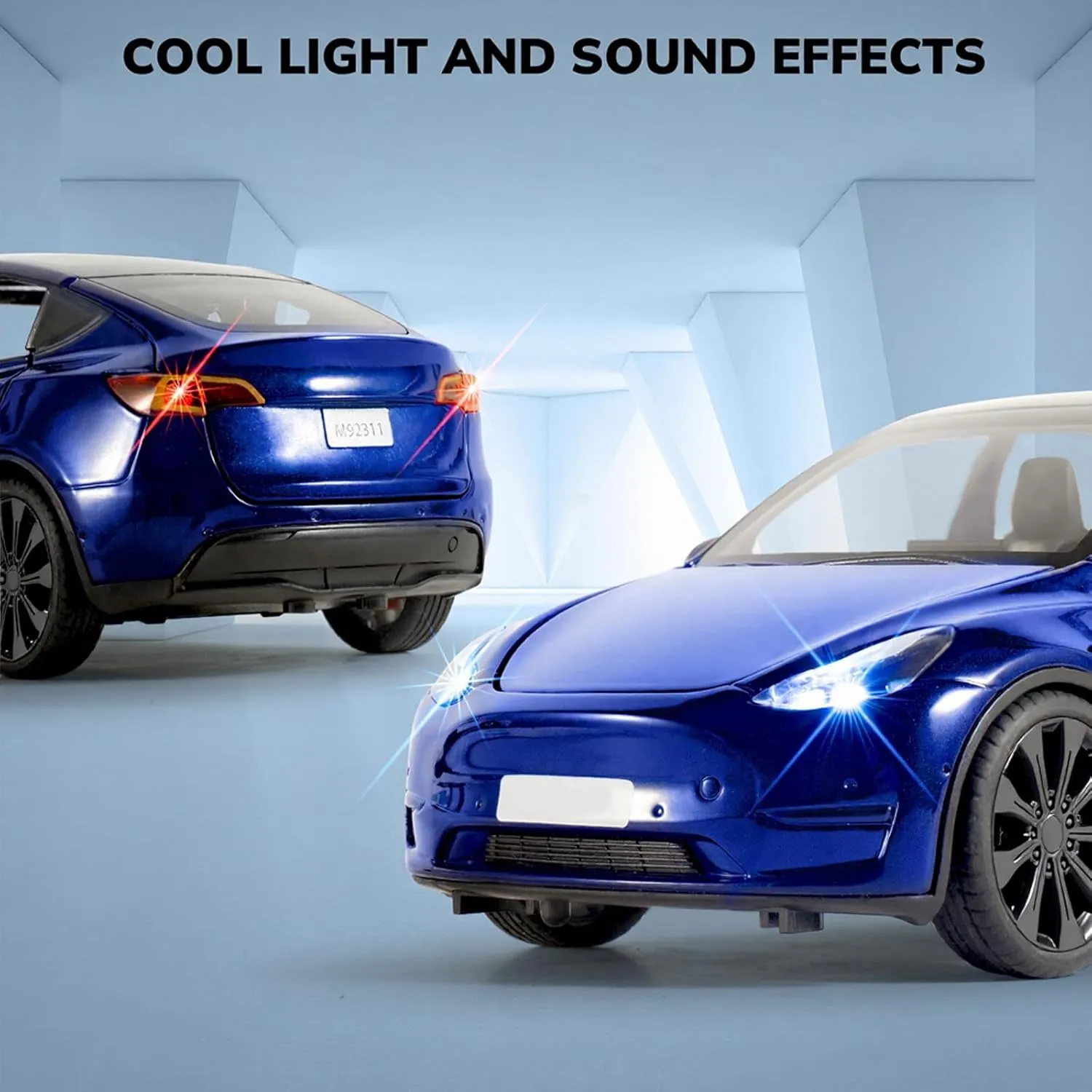 for Boys Diecast Car 1 24 Scale Y Toy Car,Collectible Die portraiture inferiority shroud oilskin stun funnel Cast Model Cars,Metal Pull Back Cars with Lights and Sounds,Toy Cars for Boys Age 4-7��Blue�� Toy Cars 