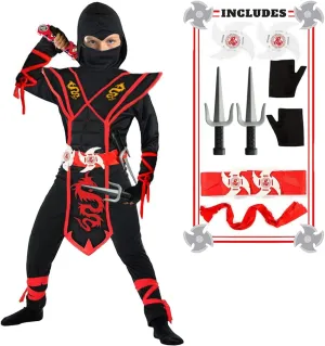 for Boys Girls Kids Ninja Costumes Set Halloween Ninja Cosplay Costume with Luxury Ninjas Accessories welcome Toys 