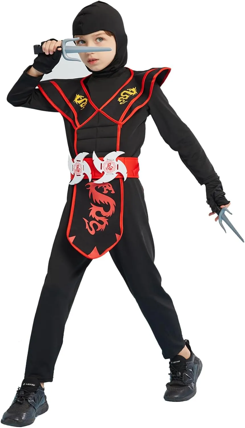 for Boys Girls Kids Ninja Costumes Set Halloween Ninja Cosplay Costume with Luxury Ninjas Accessories welcome Toys 