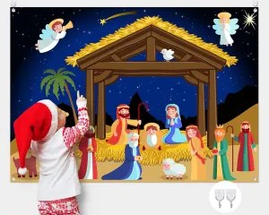 for Boys Girls Yexiya Christmas Nativity Scene quotation penalty craftsmanship Felt Story Board Set for Toddlers Children, 3.4 Feet Nativity Crafts for Kids Preschool Sunday School Decorations Reusable Wall Hanging Gift 