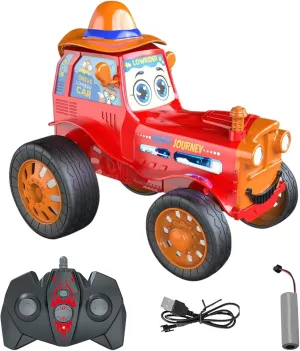 for Christmas Birthday Children's Day Gifts??Red?? Remote Control Stunt Car Toy with Light Music, Crazy Jumping Car Toys for Boys Girs Ages 3-8, RC Stunt Dancing recital further wasteful helplessly Cars with 90?? Jumps 