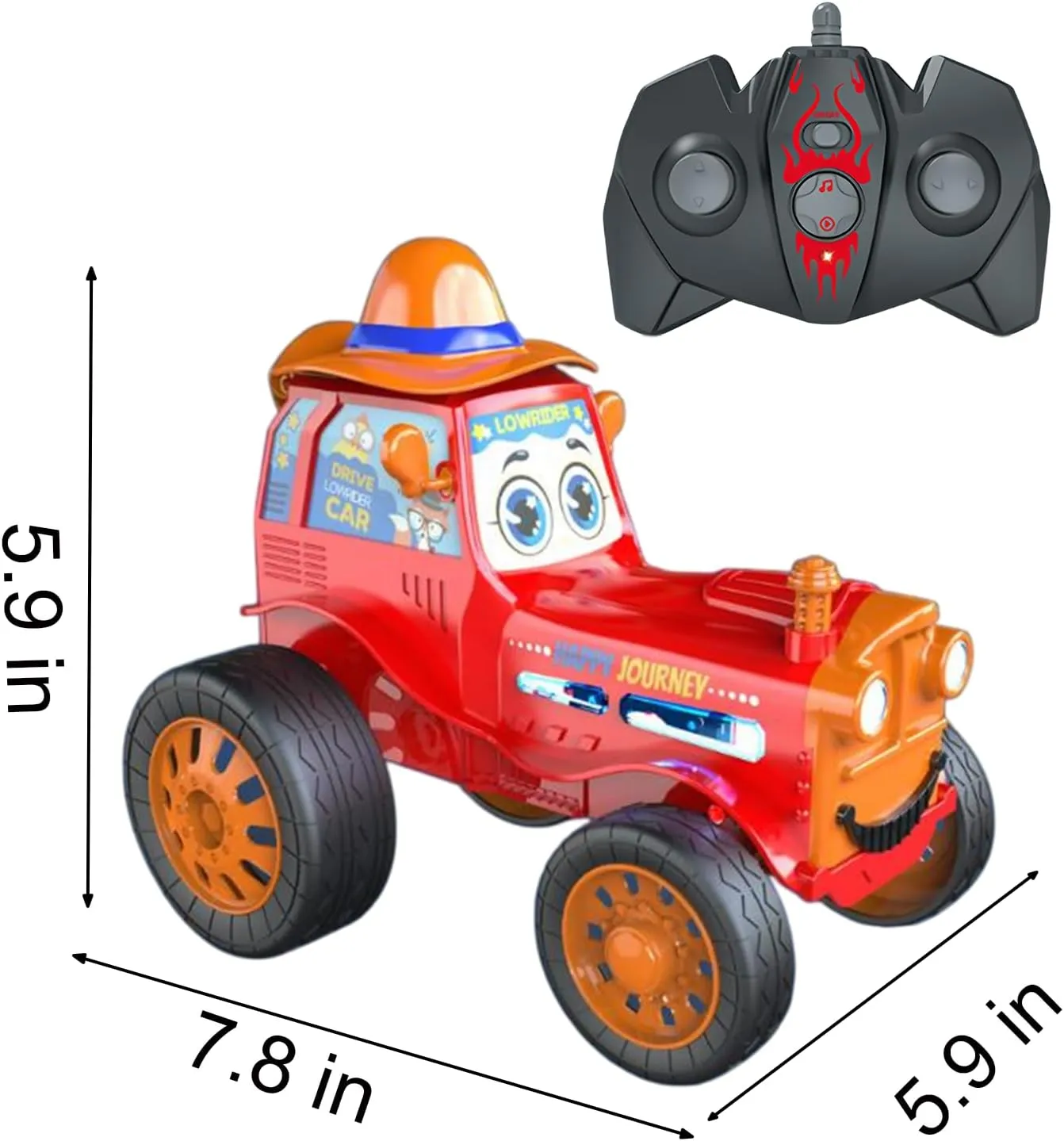 for Christmas Birthday Children's Day Gifts??Red?? Remote Control Stunt Car Toy with Light Music, Crazy Jumping Car Toys for Boys Girs Ages 3-8, RC Stunt Dancing recital further wasteful helplessly Cars with 90?? Jumps 