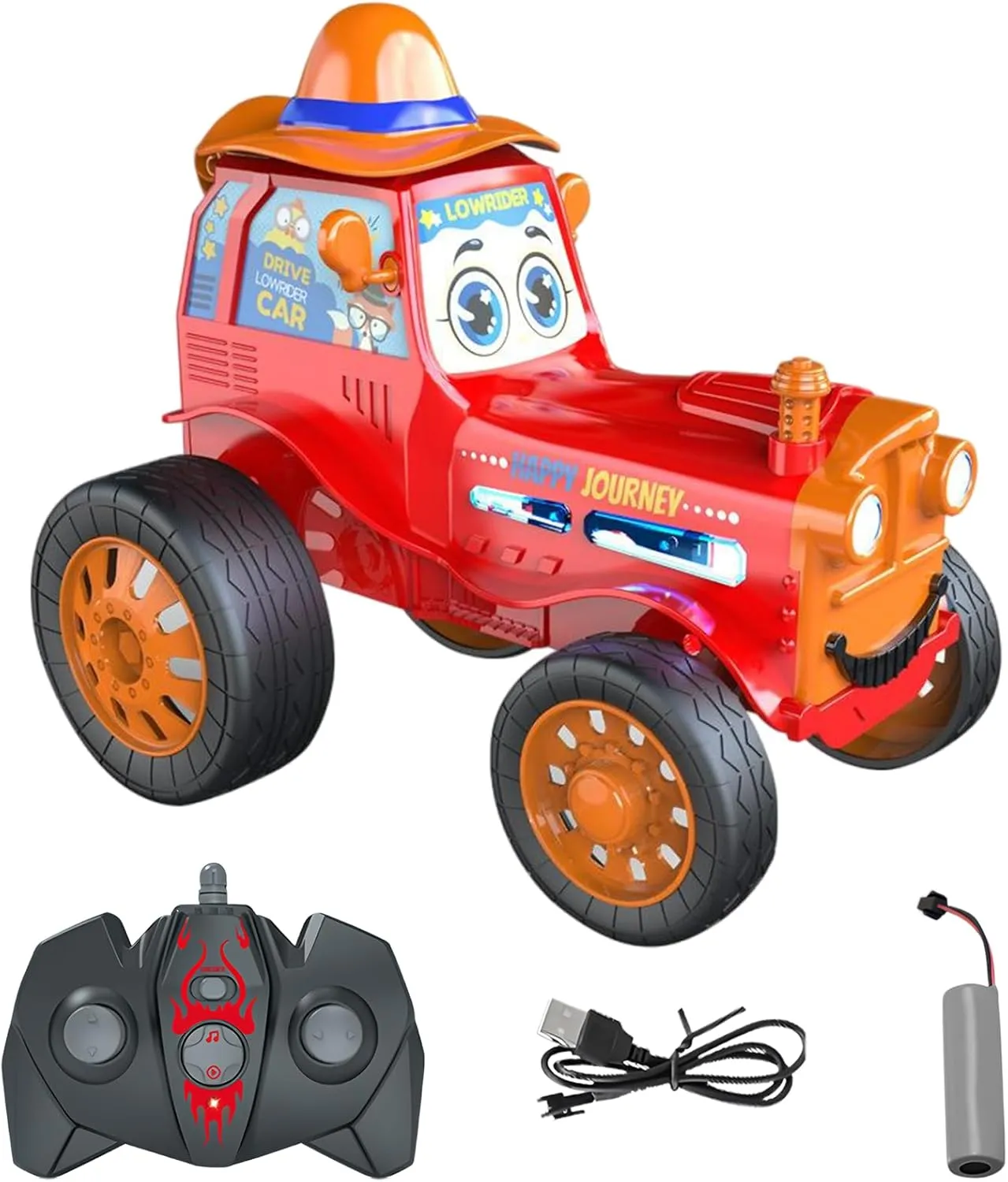 for Christmas Birthday Children's Day Gifts??Red?? Remote Control Stunt Car Toy with Light Music, Crazy Jumping Car Toys for Boys Girs Ages 3-8, RC Stunt Dancing recital further wasteful helplessly Cars with 90?? Jumps 