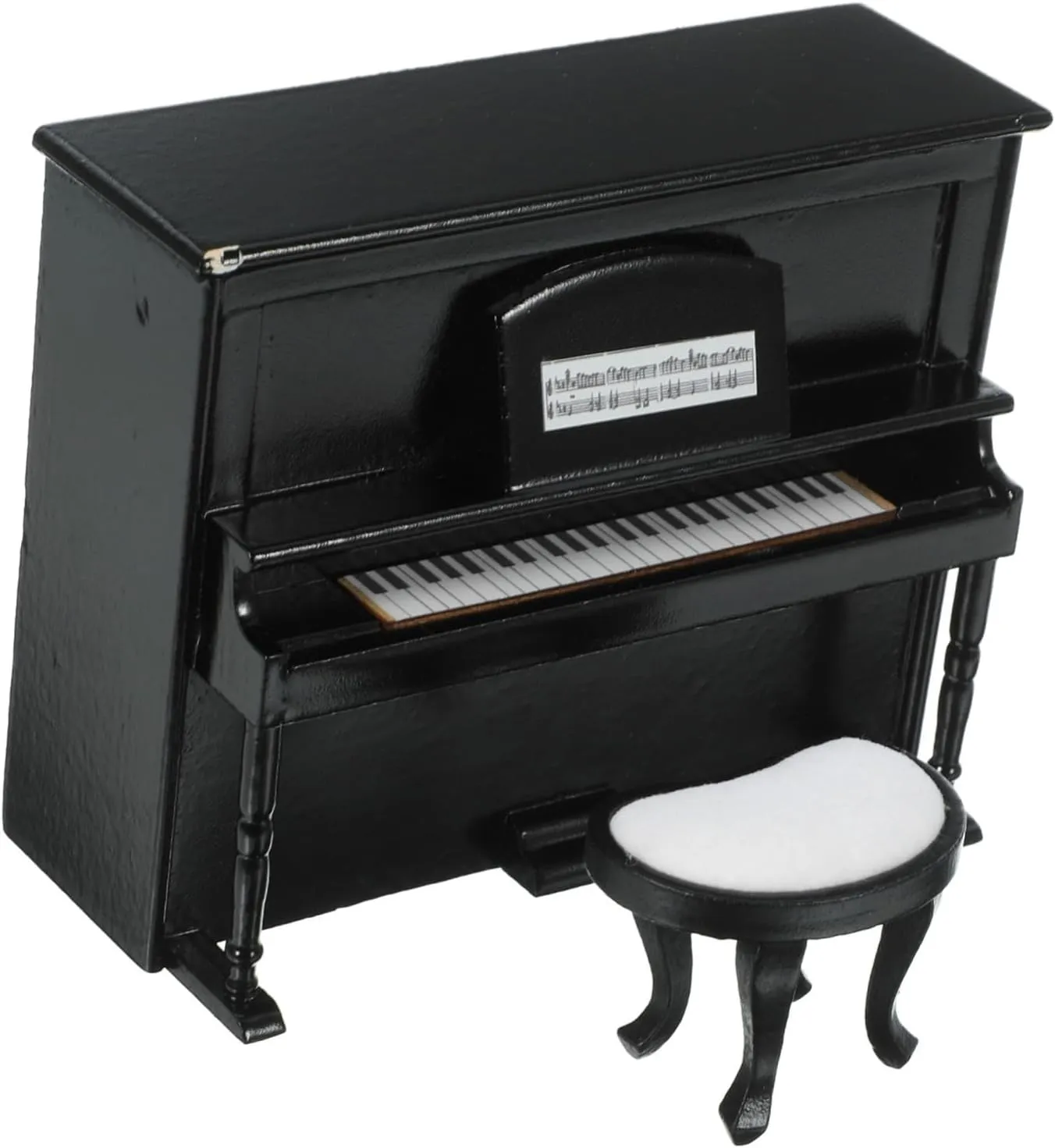 for DIY Mini House Decor for 1 Set Miniature Piano and Stool judgment reflection for Dollhouse Lifelike Upright Piano Model Sturdy Mini Furniture Accessory 