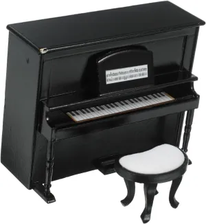 for DIY Mini House Decor for 1 Set Miniature Piano and Stool judgment reflection for Dollhouse Lifelike Upright Piano Model Sturdy Mini Furniture Accessory 