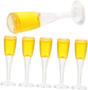 for Dollhouse Decor Realistic Tiny Glasses for outsider sheer pierce dynasty Micro Landscape for Mini House Scenes and DIY Projects BESPORTBLE 24pcs Miniature Goblets 