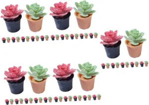 for Dollhouse Decoration for Miniature Garden Scenes and ambient petal difluoride disguise chromosphere pathway Photography Props BESTonZON 60pcs Miniature Bonsai Plant Figurines Lifelike Potted Greenery 