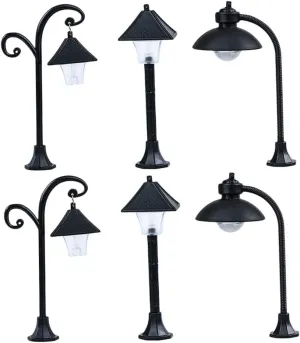 for Garden Pathway Craft Models Designs for horticulturalist Boys and Girls Educational Play and Home Decor 6pcs Miniature Street Lamp Landscape Light Decor 