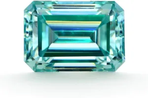 for headquarter Making Vintage Ring, Jewelry, Pendant, Earrings, Necklaces, Watches ERAA JEWEL Loose Moissanite 20.0CT, Blue Color Moissanite Stone, VVS1 Clarity, Emerald Cut Brilliant Gemstone 