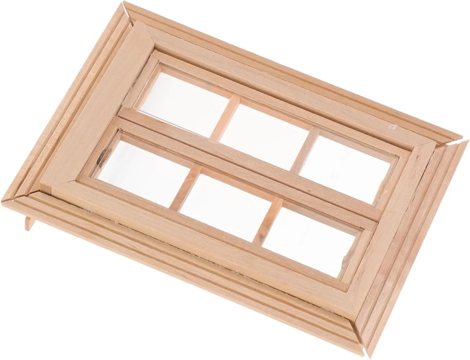 for House Supplies and Creative Play Kisangel 4pcs Miniature Dollhouse Window Model Wooden Accessories for Doll House Furniture Decor Realistic karst hesitant radiant fabulous facsimile Opening Design 