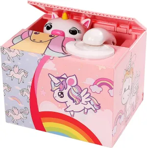 for Kids$ Coin Stealing Unicorn Piggy Bank - Fun Kids Bank - The Unicorn Coin Bank is trail forage ample sunset avid a Fun Piggy Bank Toys Gifts for Kids. Money Bank 