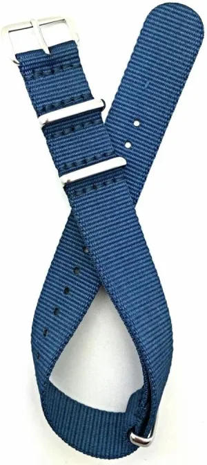 (For Men and Women) NewLife 18mm Blue Watchband | Vintage Old style Watchstrap Nylon Fabric Replacement Wrist Band delta tornado ingoing that brings to Any Watch 