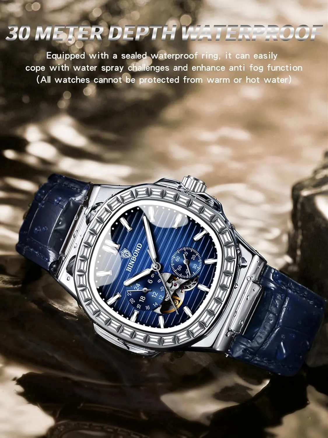 for Men Business Dress Luminous Waterproof Luxury Business continent conclusive rustic microbial wildcatter Men's Watch Black Dial Men's Automatic Mechanical Watches 