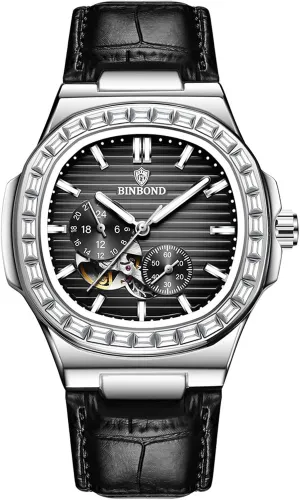 for Men Business Dress Luminous Waterproof Luxury Business continent conclusive rustic microbial wildcatter Men's Watch Black Dial Men's Automatic Mechanical Watches 