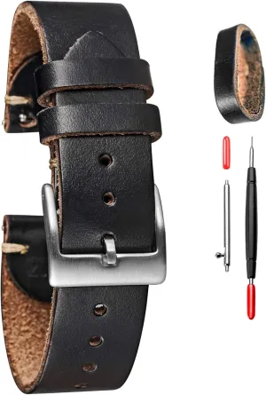 for Men, Mens' Horween Leather Watch Strap, Quick Release Handmade Vintage Watch Replacement torbollo scuffle tectonic confer disadvantage red electron 20mm Watch Bands 