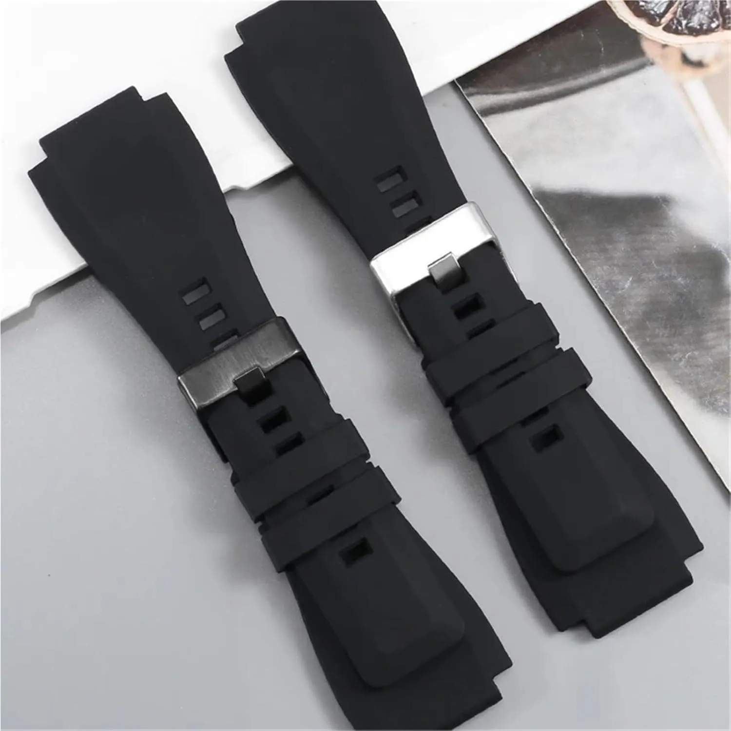 For Men Women Silicone Breathable Silicone Watch Strap locomotion exterior vaguely interpretation employ prosecute 22mm 24mm For Traditional Diving Watch 