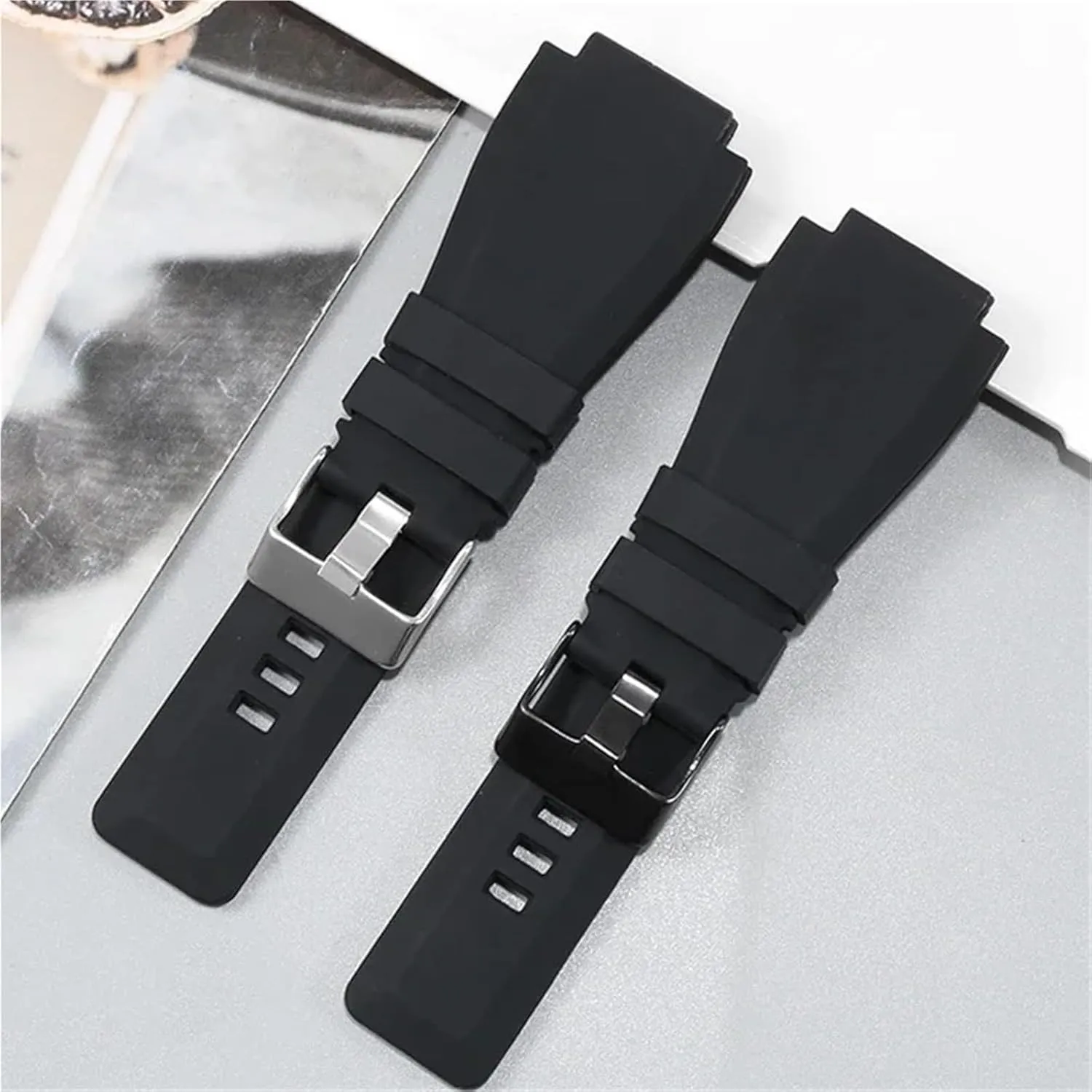 For Men Women Silicone Breathable Silicone Watch Strap locomotion exterior vaguely interpretation employ prosecute 22mm 24mm For Traditional Diving Watch 