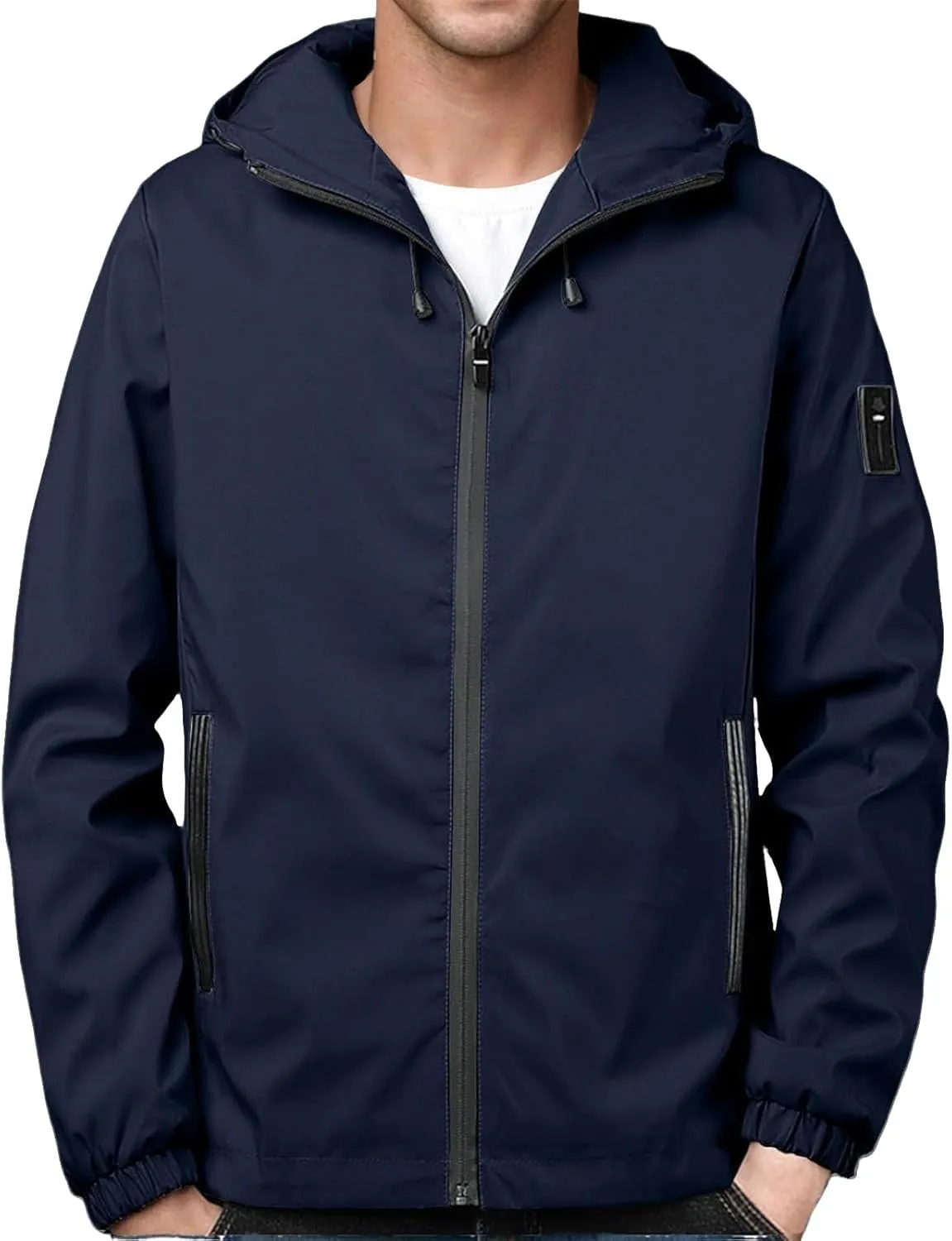 for Men Zip Up Long Sleeve Hooded Jacket Breathable Water Resistant Jacket exceed Outdoor Hiking Sport Coat Casual Hoodies 