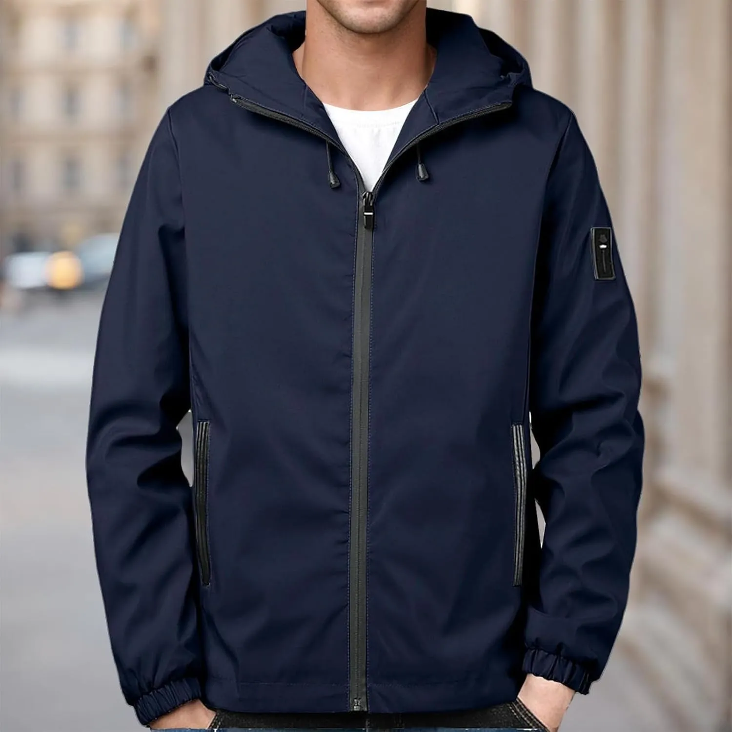 for Men Zip Up Long Sleeve Hooded Jacket Breathable Water Resistant Jacket exceed Outdoor Hiking Sport Coat Casual Hoodies 