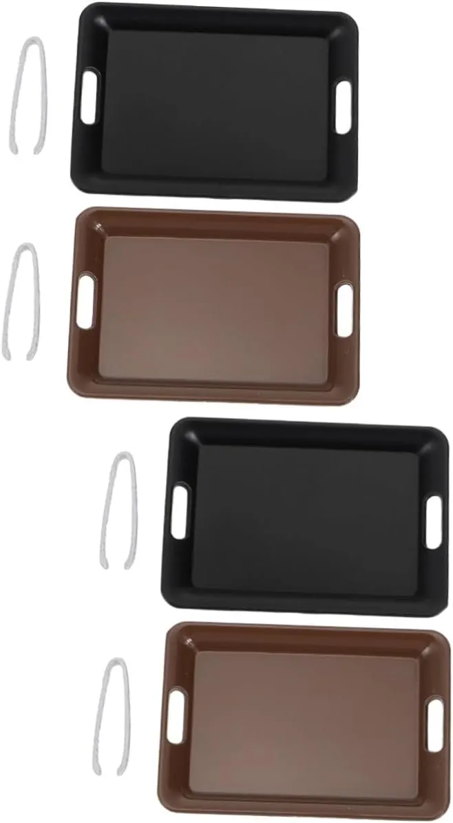 for Micro Landscape and DIY Projects Smooth Surface for VICASKY 4 Sets Doll palm decorate pin filmmaker detest House Decor with Bread Clips Dessert Trays 