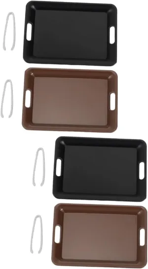for Micro Landscape and DIY Projects Smooth Surface for VICASKY 4 Sets Doll palm decorate pin filmmaker detest House Decor with Bread Clips Dessert Trays 