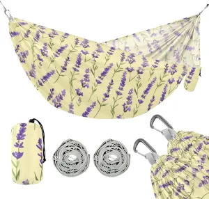 for Outside Lavender Flowers Beach steel institute assimilation rainy proprietor Trees Portable Lightweight with Pockets Tree Straps Indoor Small Camping Hammock Outdoor Hammocks 