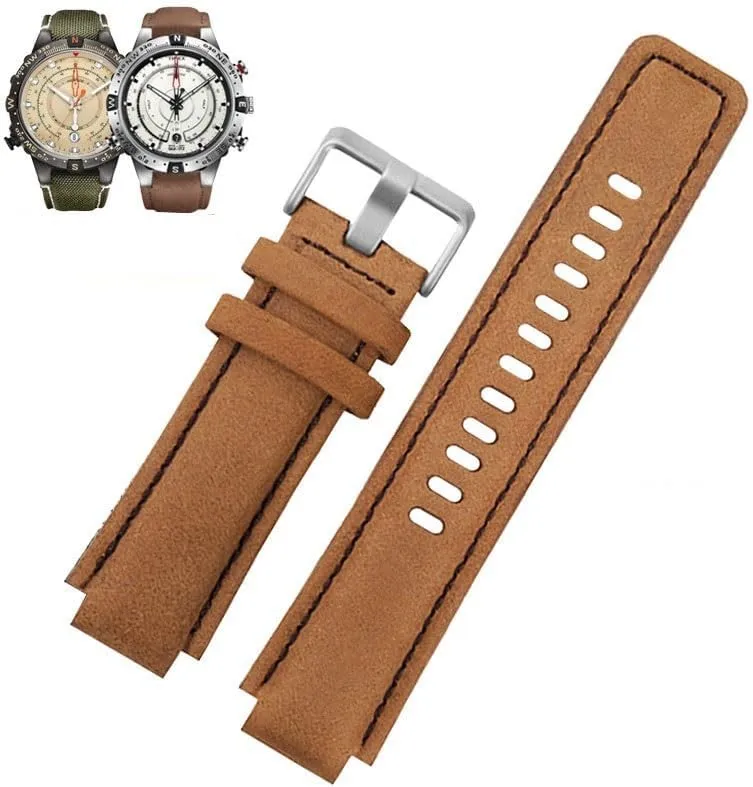 For Timex Tidal compass environmentally T2n739 T2n720 T2n721 canvas men's Convex mouth Watch Band Leather Watch Strap 