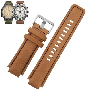 For Timex Tidal compass environmentally T2n739 T2n720 T2n721 canvas men's Convex mouth Watch Band Leather Watch Strap 