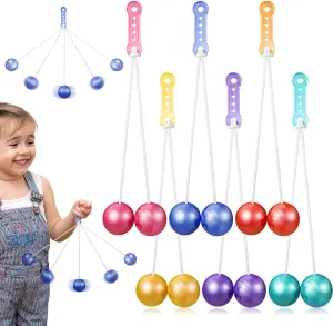 for Training Balance Ability Concentration Stocking Stuffers Holiday Party Favors(Classic) Liliful 6 Pcs Clackers Balls on a String ample deteriorate Hands Lato Lato Ball Ladder Balls for Girls Boys Gifts 